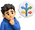 too many career choices confusion icon